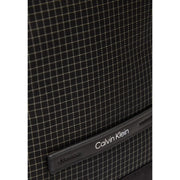 Calvin Klein men shoulder bag black polyamide with subtle grid pattern and sleek modern design 20x36x5 cm