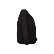 Calvin Klein men shoulder bag in black polyamide with black mesh texture adjustable strap and zipper details
