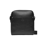 Black calvin klein men shoulder bag in textured polyurethane leather with embossed logo pattern w18 x h21 cm