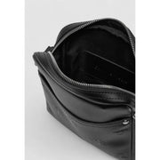 Calvin Klein men shoulder bag black polyurethane with embossed logo detailing and crossbody design
