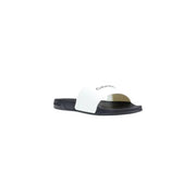 White and navy blue Calvin Klein men’s slide sandal with minimalist design made of polyurethane for casual wear