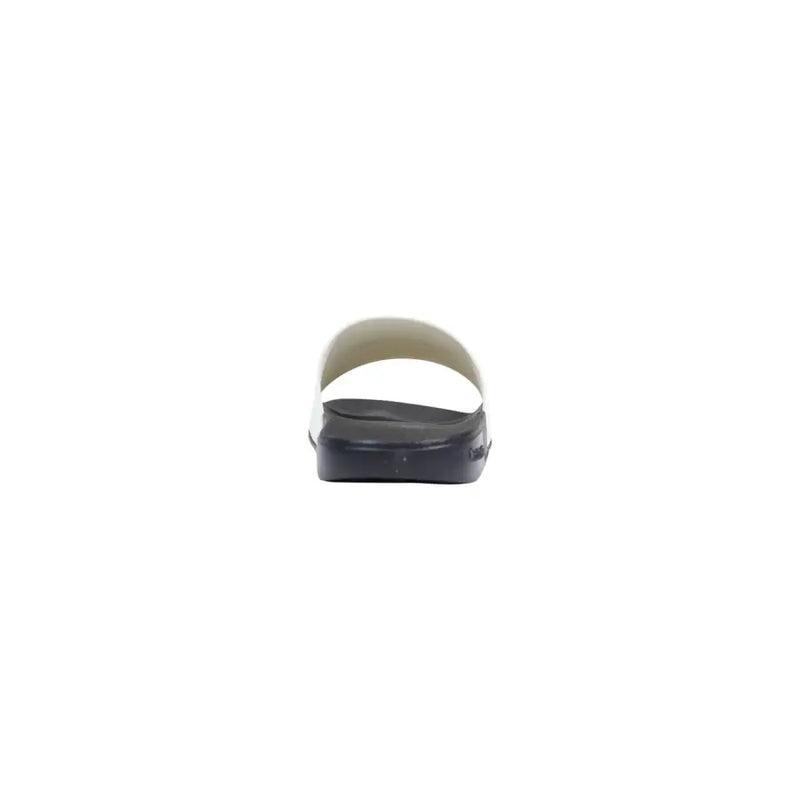 White and navy blue Calvin Klein men slide sandal with a sleek minimalist design in polyurethane material