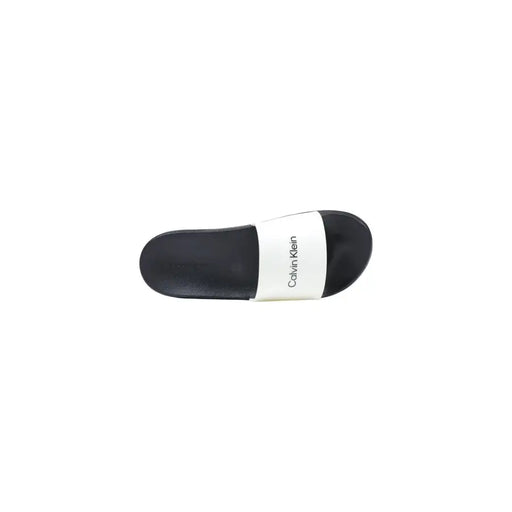 Schwarzweiß Calvin Klein Schwarze Herren-Sandalen mit offener Zehenpartie und minimalistischem Polyurethan-Design