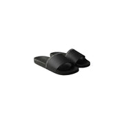 Calvin Klein men slippers black open toe slide sandals with sleek polyurethane design and subtle white branding on strap