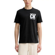 Calvin Klein men t-shirt in black cotton featuring a white ck established 1960 logo on the chest