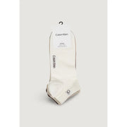 Calvin Klein Chaussettes de sport pour hommes, couleur blanc cassé, avec bordure et logo noirs, pour un confort optimal au quotidien.
