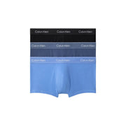 Calvin Klein underwear men trunks in black navy and light blue with branded waistbands for everyday comfort