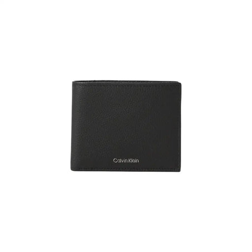 Black Calvin Klein men wallet with textured leather finish and subtle stitching details