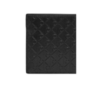 Calvin Klein men wallet in black leather with embossed diamond pattern and stitched edges