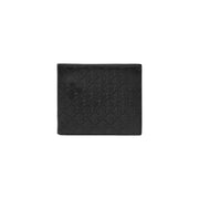 Calvin Klein men wallet in black leather with embossed repeating logo pattern for stylish everyday use