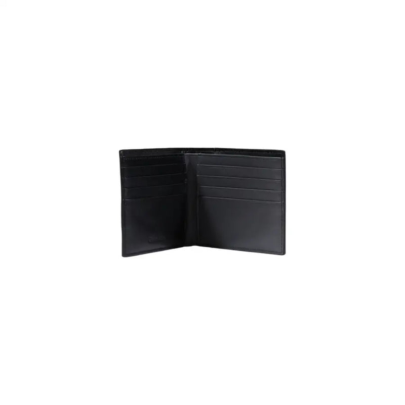 Calvin Klein men wallet black leather with multiple card slots and sleek minimalist design for daily use