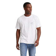 Calvin Klein Weißes Herren-T-Shirt aus Baumwolle mit dezentem, gesticktem Logo auf der linken Brustseite.