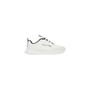 Calvin Klein men white polyester lace up sneaker with black laces and sleek modern design for casual wear