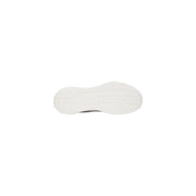 Calvin Klein men white polyester lace up sneakers with a white rubber sole featuring subtle horizontal grooves