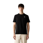 Calvin Klein mens black cotton t shirt classic fit with small white CK logo on the left chest