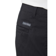 Calvin Klein mens black cotton chino trousers with subtle woven texture and sleek minimalist design