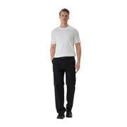 Calvin Klein mens black cotton trousers with a sleek straight-leg cut and subtle creasing for formal wear