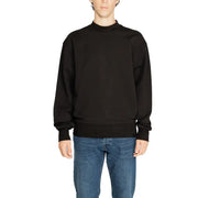Calvin Klein men’s black crewneck sweatshirt with soft relaxed fit and ribbed cuffs