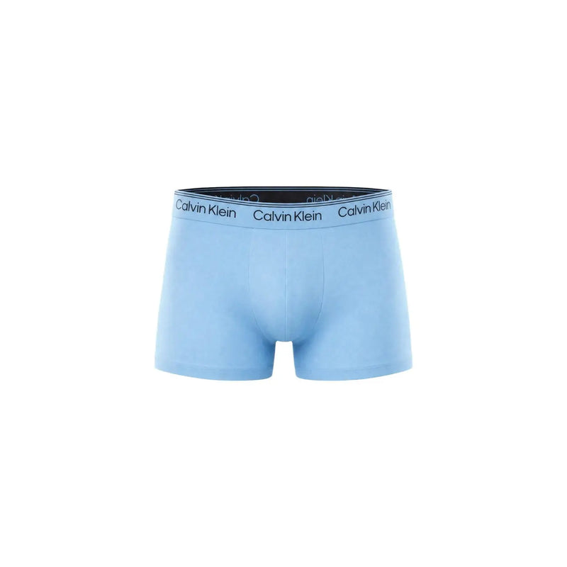 Light blue calvin klein mens low rise boxer briefs with black logo waistband for comfortable everyday wear