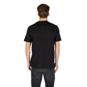 Calvin Klein Sport men’s black short-sleeved round neck T-shirt with dark grey jeans