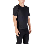 Men’s plain black short-sleeve round neck T-shirt from Calvin Klein Sport for fall winter season