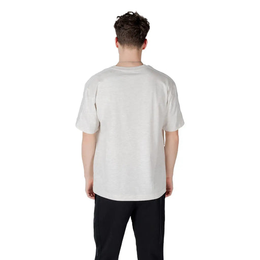 Calvin Klein Sport mens grey cotton blend t shirt with a plain off-white short-sleeved relaxed fit design