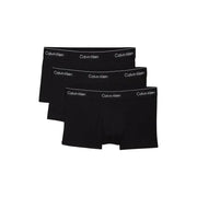 Black calvin klein boxer briefs with white logo trim designed for men offering comfortable everyday underwear