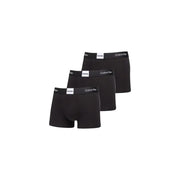 Boxer noir Calvin Klein avec une bande logo blanche, conçu pour les sous-vêtements masculins en coton.