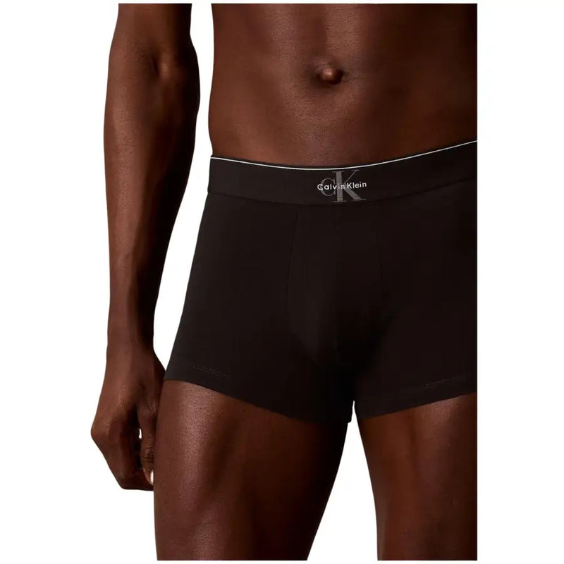 Black calvin klein underwear men boxer briefs with white logo waistband designed for comfort and style