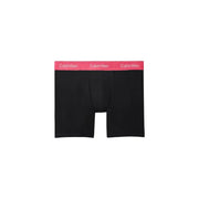 Schwarz Calvin Klein Herren-Boxershorts mit rosa Gummibund und weißem Logo für den Alltag