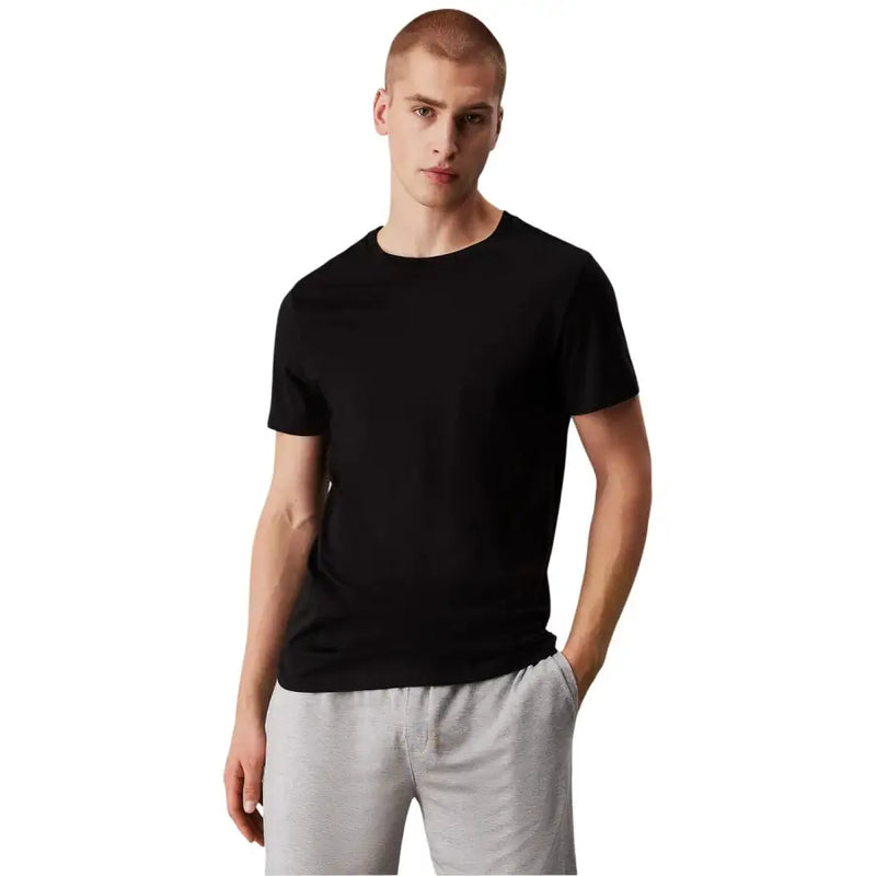 Calvin Klein underwear men black short-sleeved crew neck cotton t-shirt for comfortable everyday wear