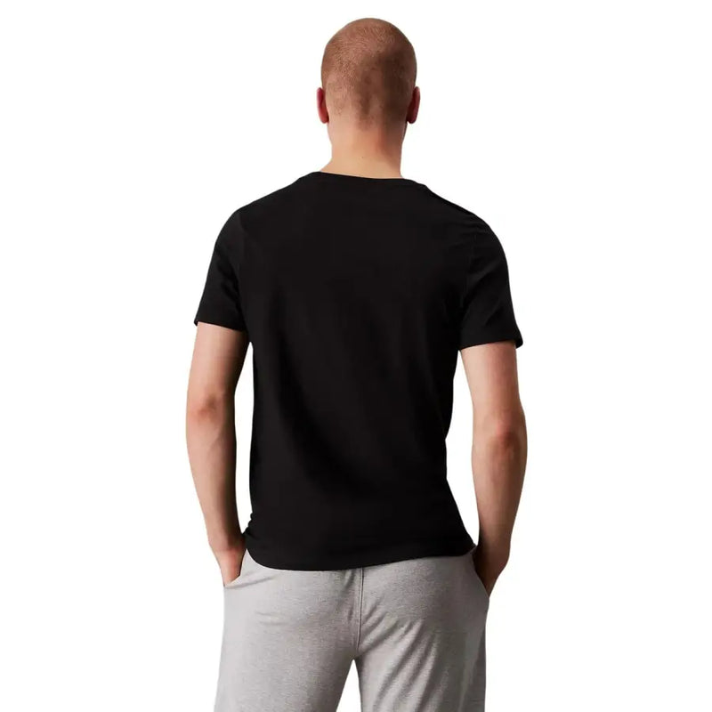Calvin klein underwear men black short-sleeved crew neck t-shirt made of soft cotton for comfortable everyday wear