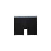 Schwarz Calvin Klein Boxershorts mit grauem Bund, der das Markenlogo trägt, für Herrenunterwäsche