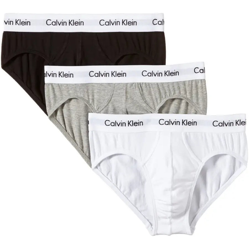 Calvin Klein Herrenunterwäsche, Slips in Schwarz, Hellgrau und Weiß mit Marken-Gummibund für optimalen Tragekomfort