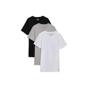 Three-pack of Calvin Klein basic crew neck cotton t-shirts in black heather gray and white for men underwear use