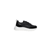 Calvin Klein womens black leather sneakers with white sole