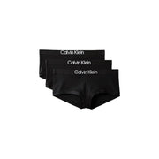 Black calvin klein women boyshort underwear with white logo trim made of cotton in a 3 pack
