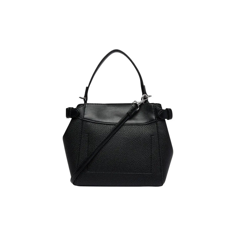 Calvin Klein women crossbody bag in black textured polyurethane with sleek structured design and silver-toned hardware