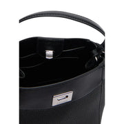 Calvin klein women crossbody bag in black textured leather with silver-tone metal clasp and handle
