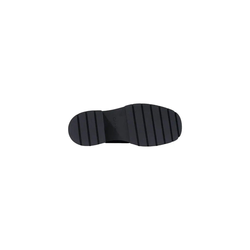 Black rubber sole with a chunky ribbed tread on calvin klein women leather sneakers black