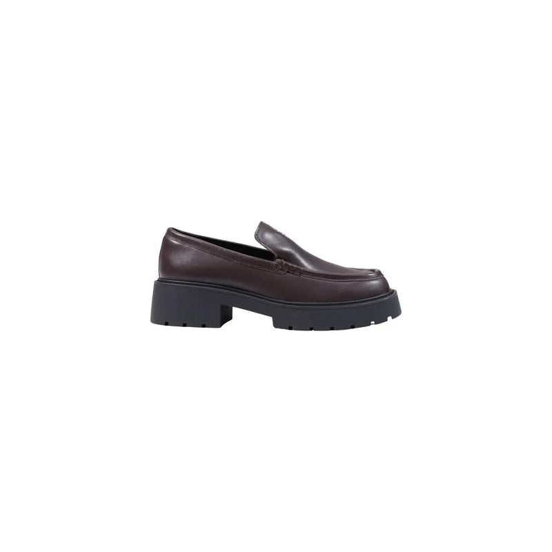 Dark brown leather loafer with chunky black rubber sole from calvin klein women leather sneakers bordeaux collection