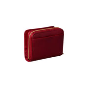 Calvin Klein women leather wallet red zip around with textured surface and gold-toned zipper W11xH8cm