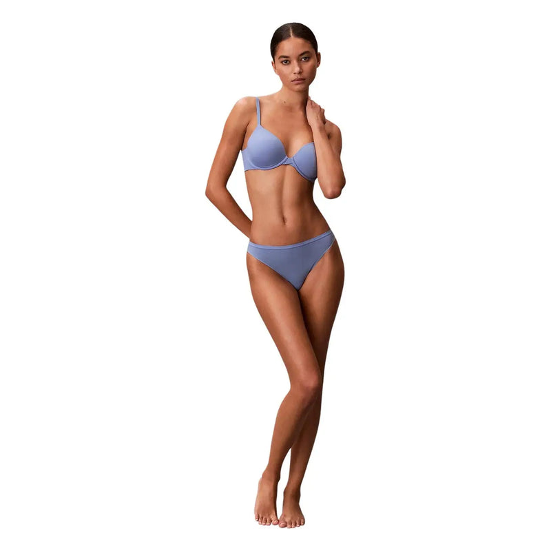 A soft lavender seamless bra and matching briefs set made of polyamide from Calvin Klein women light blue bikini underwear