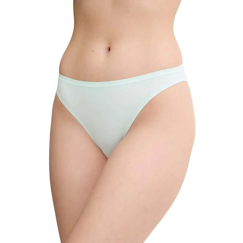 Calvin Klein women light blue bikini underwear in delicate mint green polyamide fabric with smooth stretchy texture