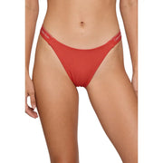 Red calvin klein bikini bottom with thin white logo waistband in polyamide featured in calvin klein women light blue bikini underwear