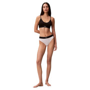 Calvin klein women underwear black and white polyester bikini set with sleek minimalist design and thong style