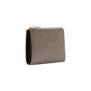 Calvin Klein women wallet in beige taupe leather with zip-around design and gold-tone zipper 11.5x7.5x2 cm