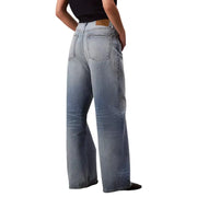 Calvin Klein Jean en coton bleu clair à jambes larges et évasées pour femme