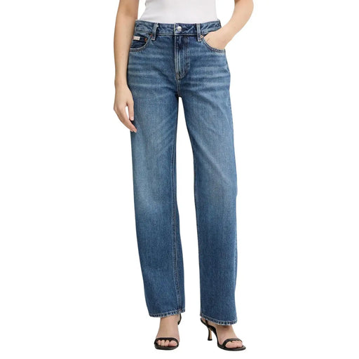 Calvin Klein womens light blue straight-leg five-pocket denim jeans