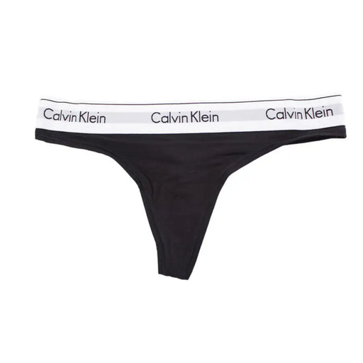 Calvin Klein women’s black thong with white branded waistband